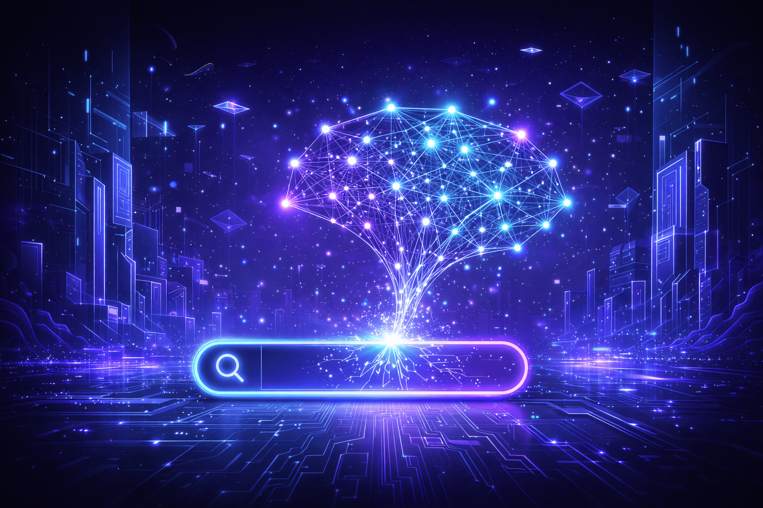 AI-powered search bar with neural network — website promotion in 2026